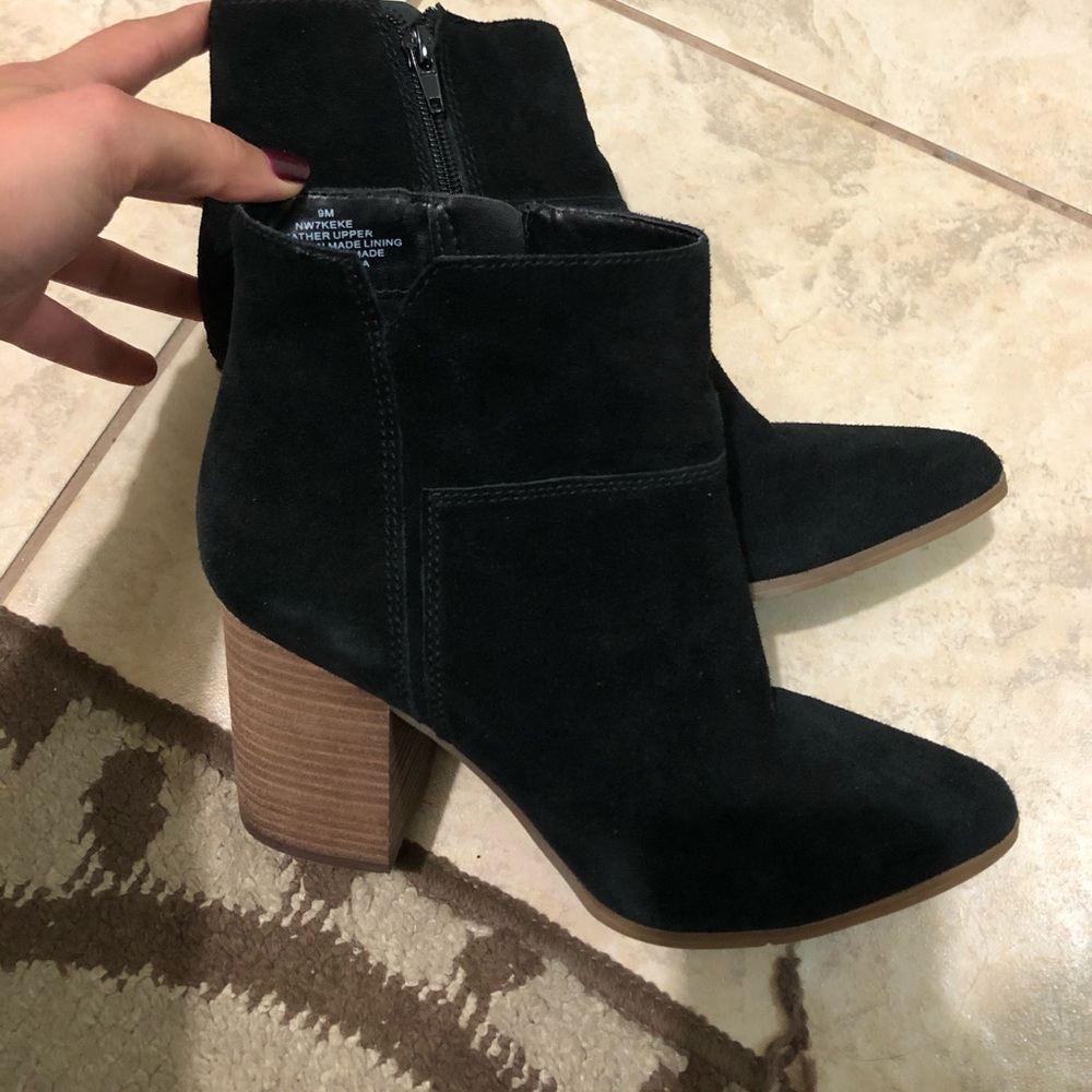 Black suede ankle boots